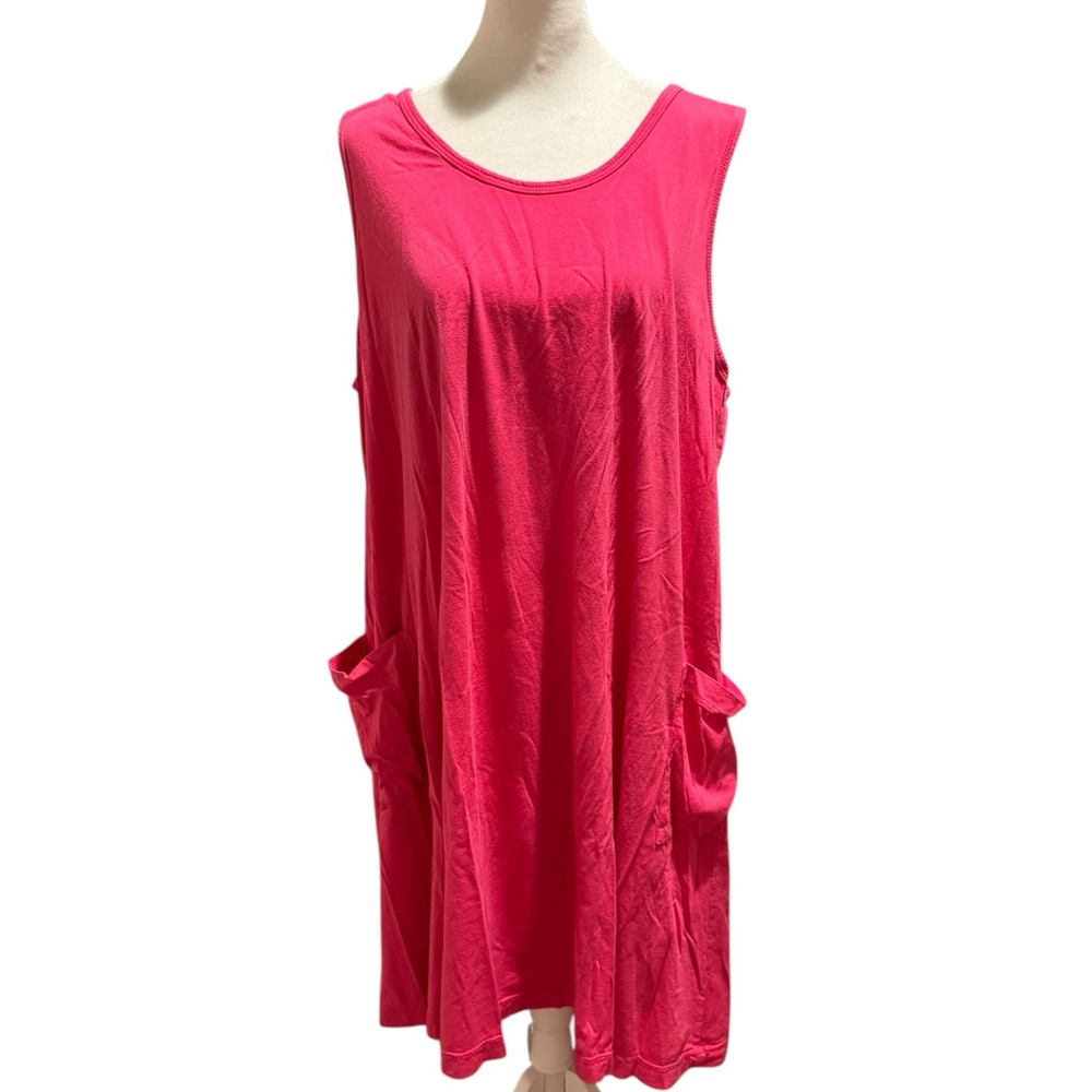 Sleeveless Hot Pink Cotton Women's Coverup Dress. Size XXL. EUC